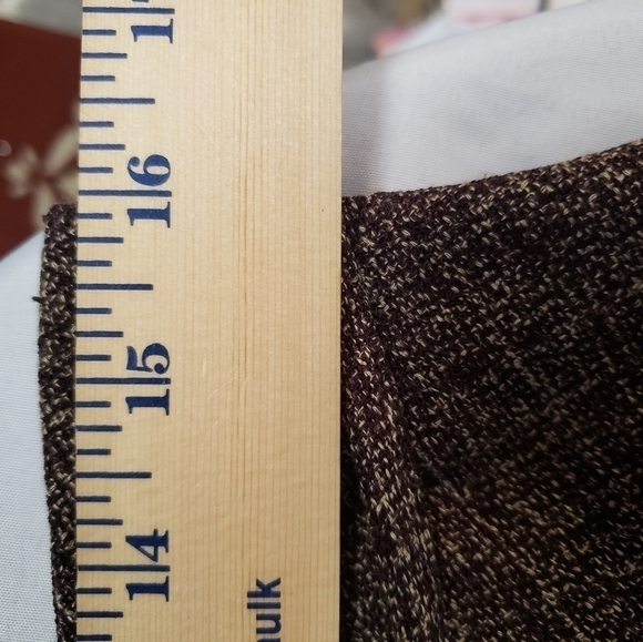 e-col-o-gie Brown Tweed Flare Skirt with Sequinced Line Sz 10 - Picture 8 of 10